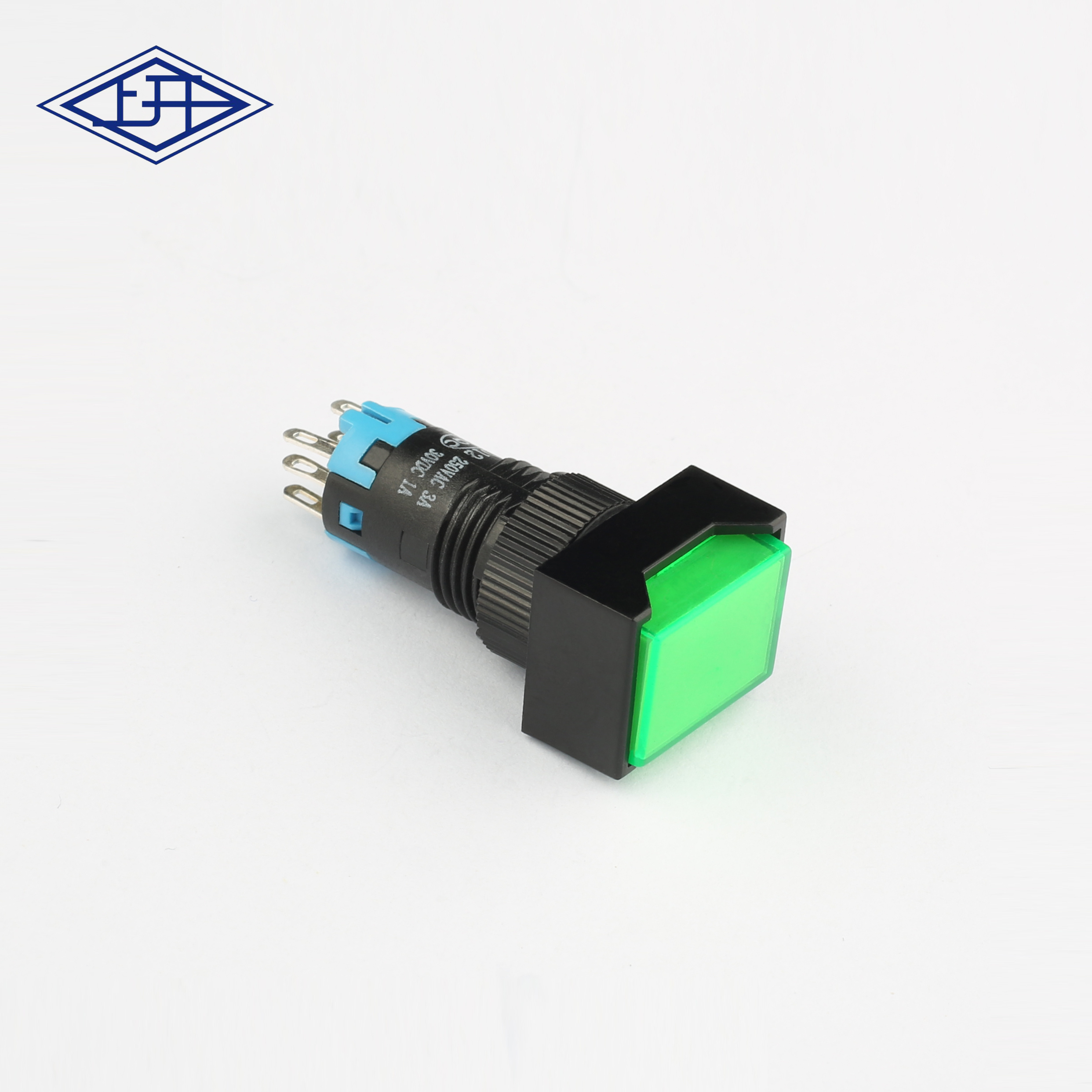 AD12雙極自鎖綠色長(zhǎng)方形按鈕開關(guān)